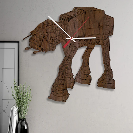 Sci-Fi Laser Engraved Wood Clocks