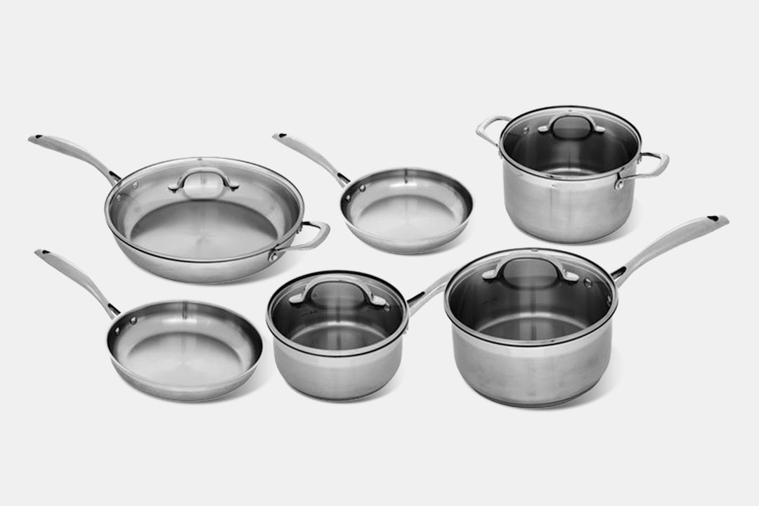 Swiss Diamond Steel 10pc Cookware Set