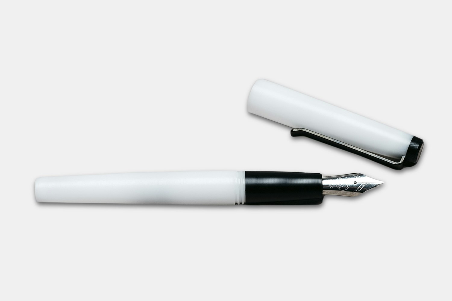 Fountain Pen - White + Black Delrin
