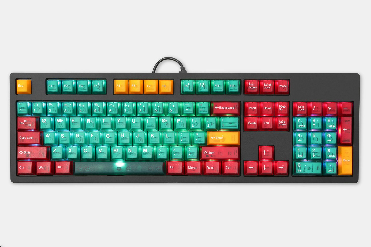 Tai Hao Cubic Colored Translucent Keycap Set Mechanical Keyboards Keycaps Abs Keycaps Drop