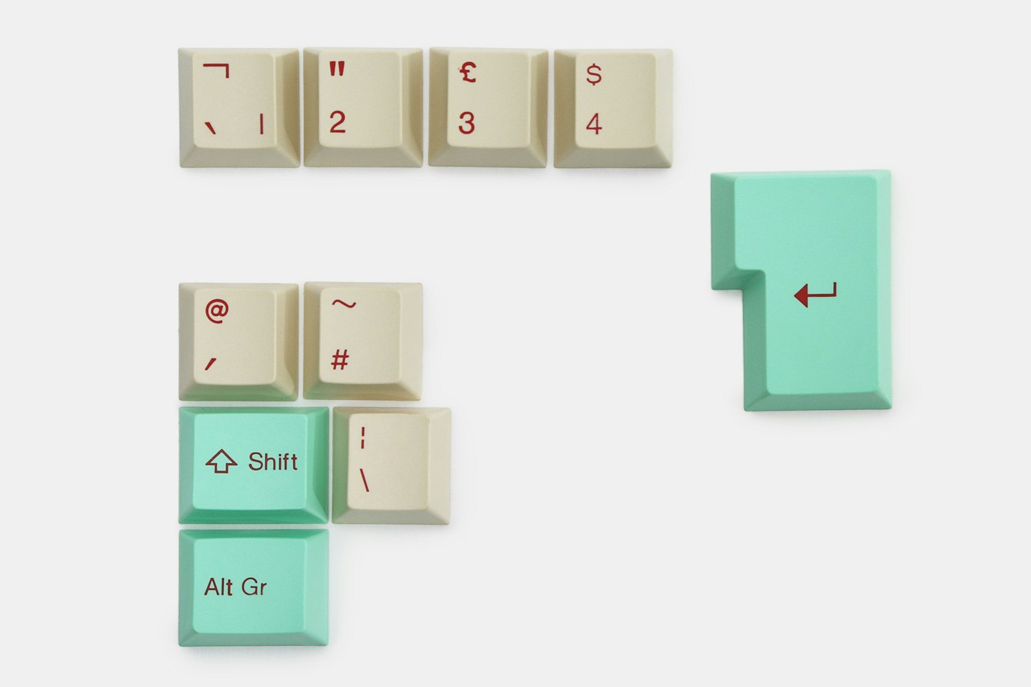 10-key ISO kit – mint/beige (+ $12)