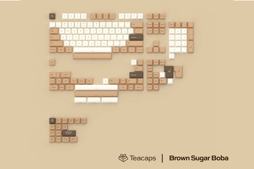 Teacaps Brown Sugar Boba Keycap Set