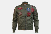 MA-1 nylon bomber with patches - Olive (+ $15)