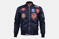 MA-1 nylon bomber with patches - Navy (+ $15)