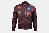 MA-1 nylon bomber with patches - Burgundy (+ $15)