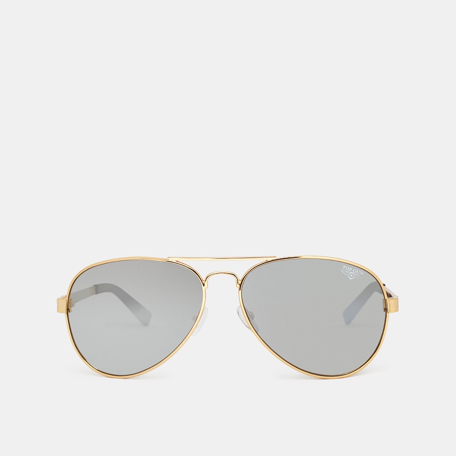 Top Gun Polarized Aviator Rivet Sunglasses Gold