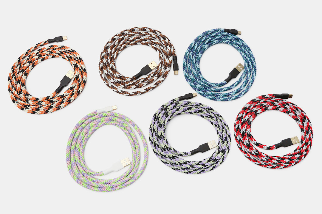 Tri-Colored Themed Braided Nylon USB Cable