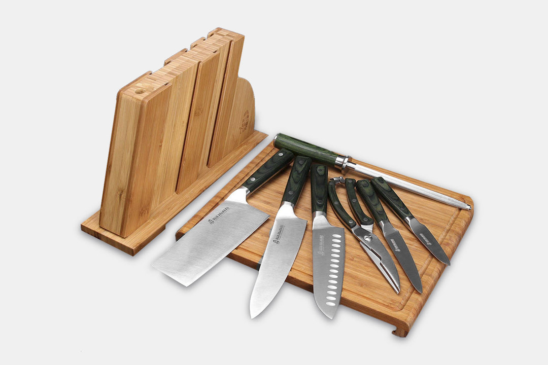 TUO Cutlery 8-Piece Peacock Culinary Knife Set