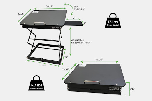Uncaged Ergonomics CD4 Ergonomic Laptop Stand and Standing Desk