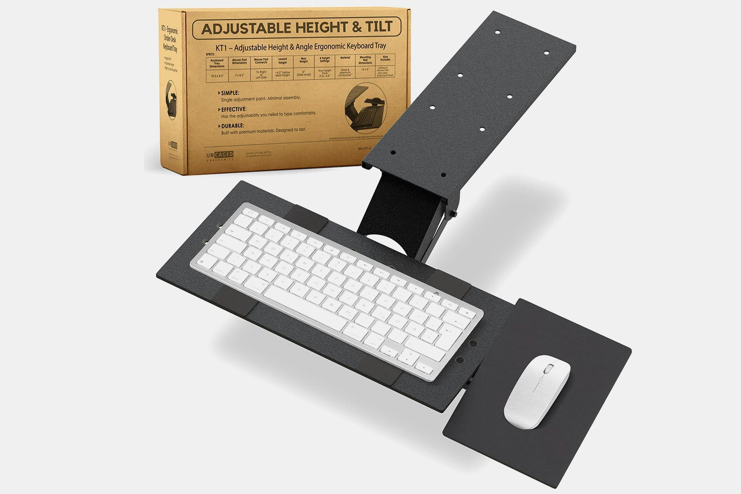 Uncaged Ergonomics KT1 Adjustable Ergonomic Keyboard Tray ...