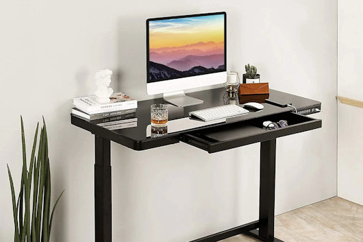 Uncaged Ergonomics Rise Up Glass Standing Desk