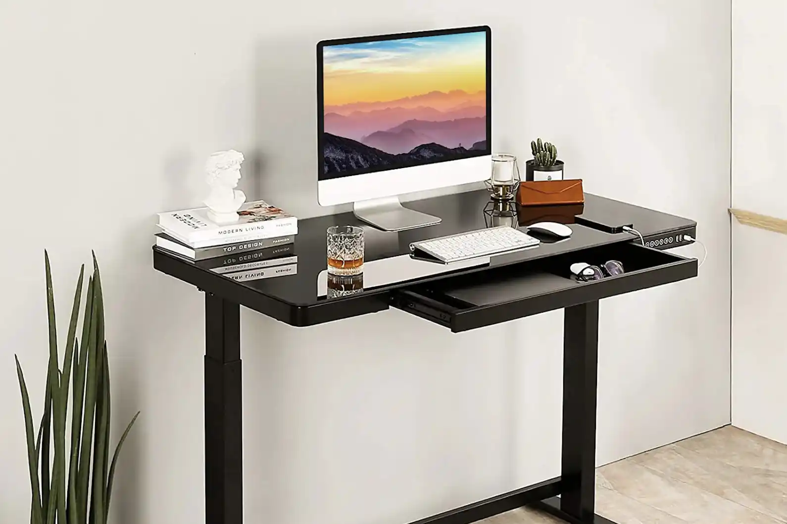 Uncaged Ergonomics Rise Up Glass Standing Desk | Battlestations | Desks ...