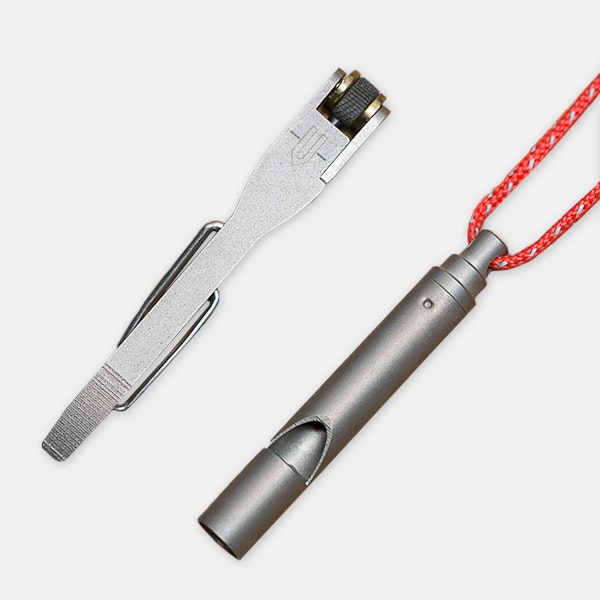 Vargo Titanium Whistle & Flint Lighter | Lighters | Firestarter Lighters |