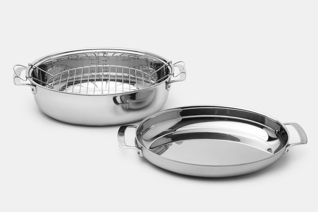 Viking 3-Ply Oval/Rectangle Roaster With Rack & Lid