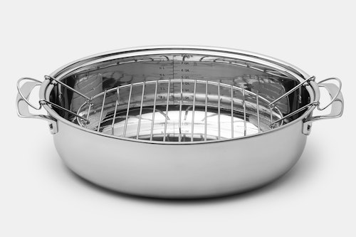 Viking 3-Ply 9-Quart Oval Roaster With Rack Lid Cookware Drop