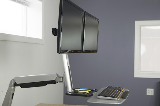 Vivo Dual Monitor & Keyboard Sit/Stand Desk Mount