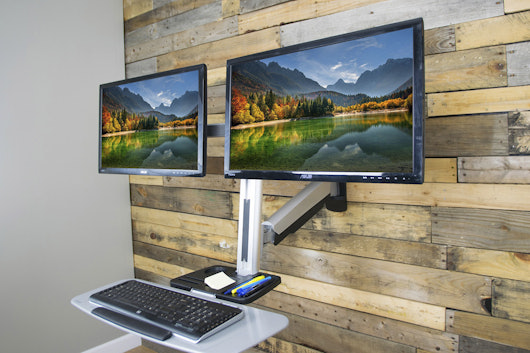 Vivo Dual Monitor & Keyboard Sit/Stand Desk Mount