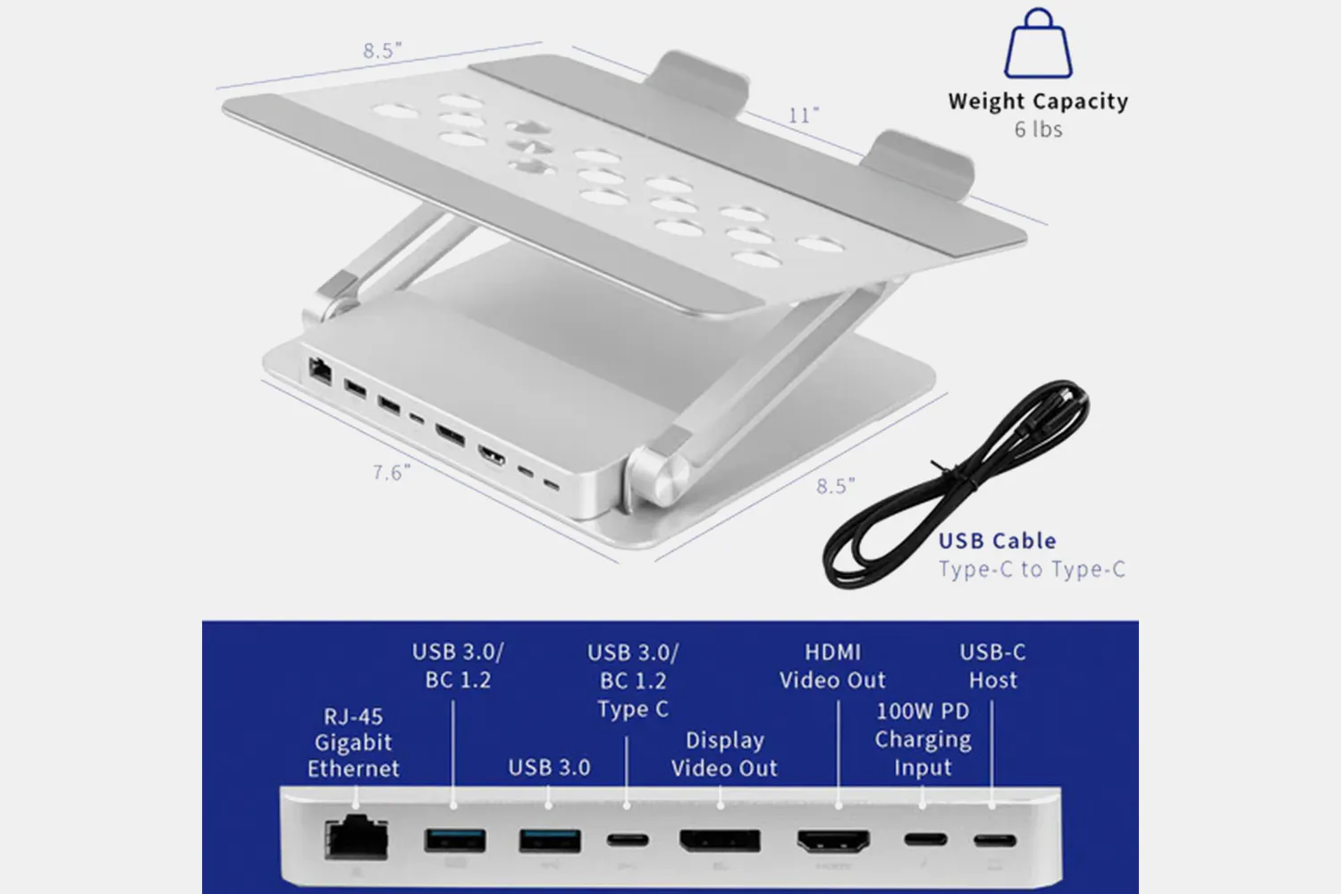 VIVO V000LD Aluminum Laptop Riser and Docking Station | Battlestations ...