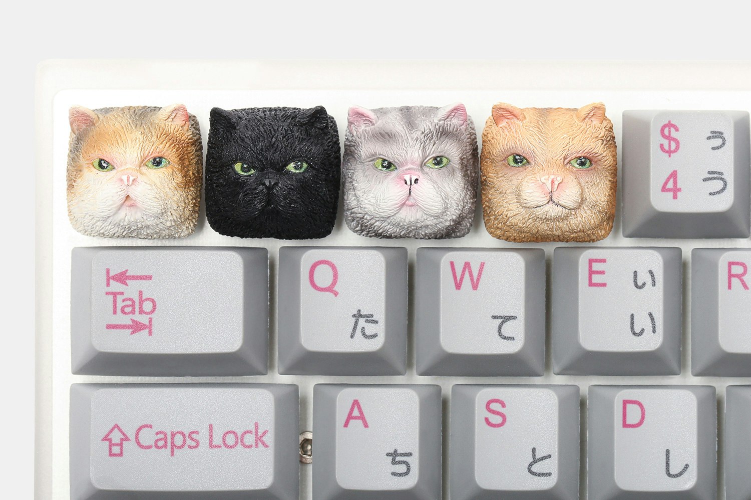 Waffle Key Kitty Artisan Keycaps