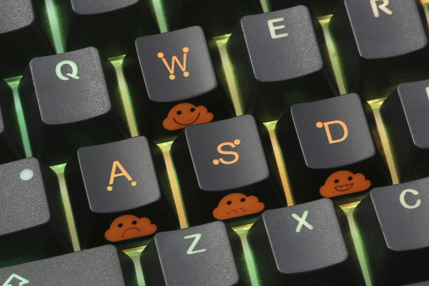 WASD + Arrow Shine-Through Novelty Keycaps
