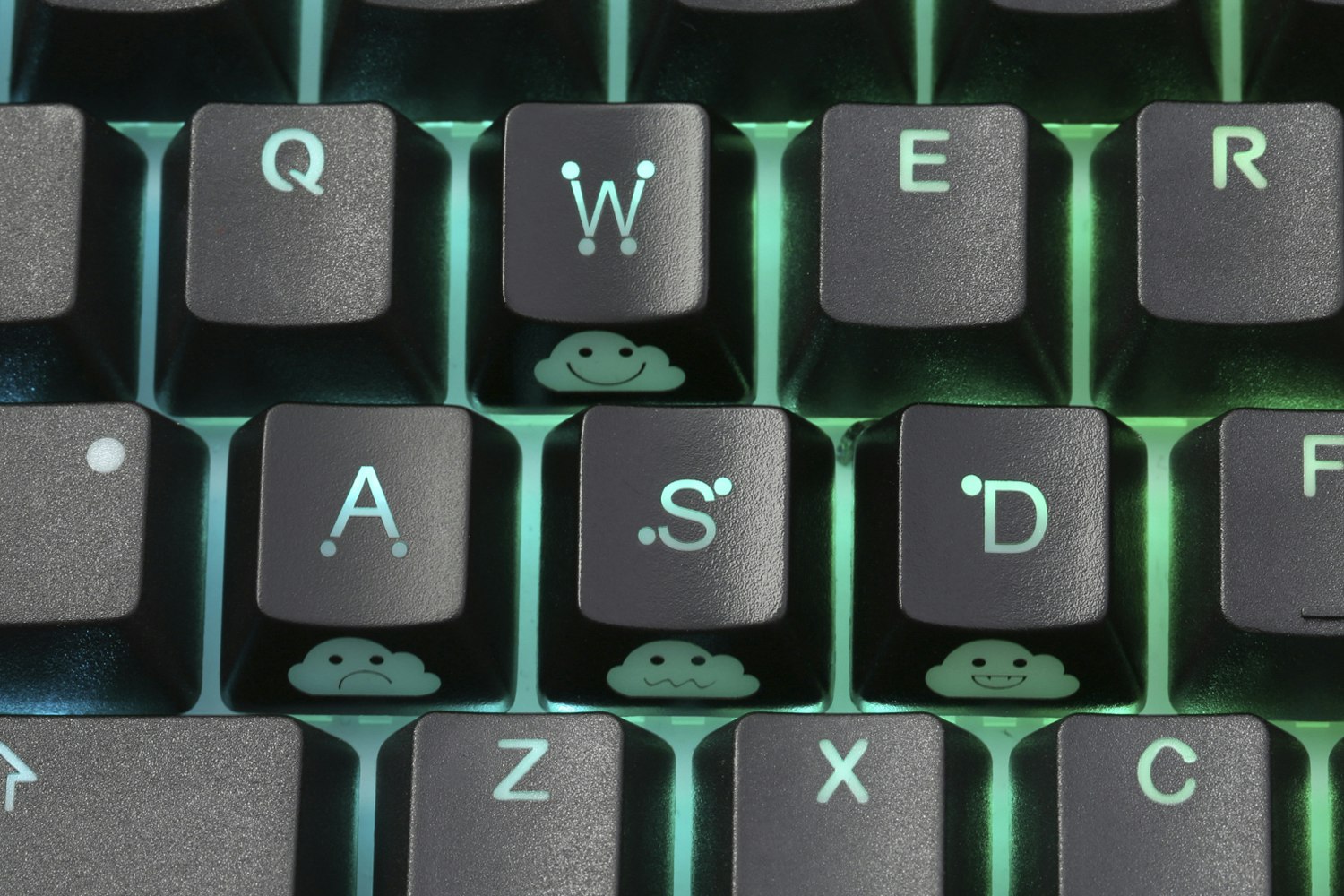 WASD + Arrow Shine-Through Novelty Keycaps