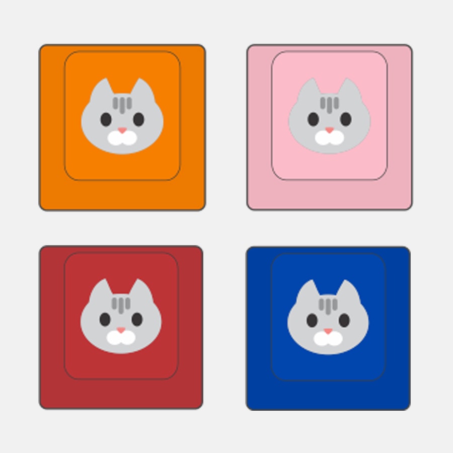 WASD Keyboards Cherry Cat Novelty Keycaps (4-Pack)
