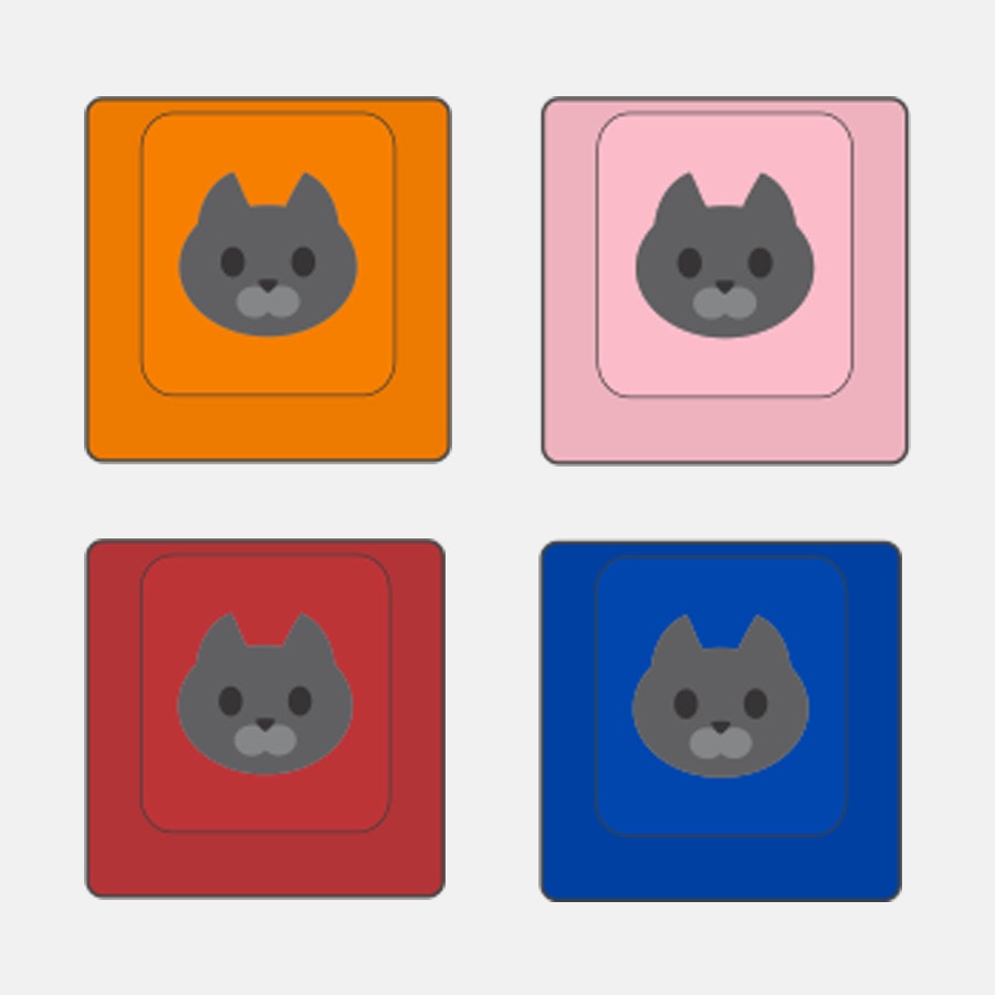 WASD Keyboards Cherry Cat Novelty Keycaps (4-Pack)