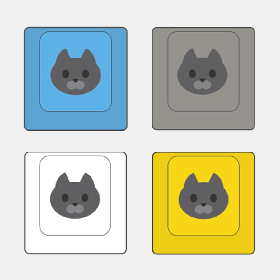 WASD Keyboards Cherry Cat Novelty Keycaps (4-Pack)