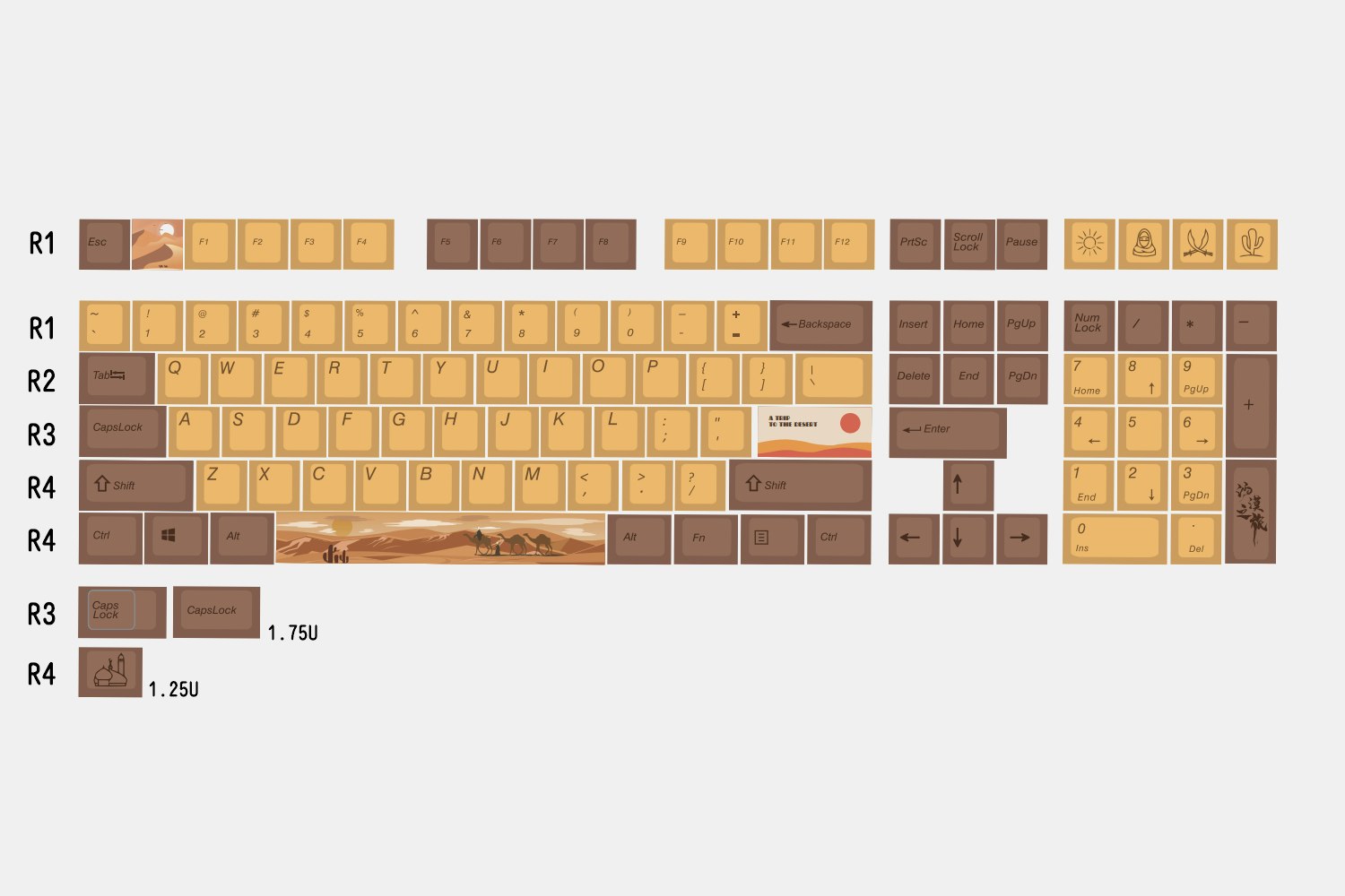 WIANXP Desert Journey Dye-Subbed PBT Keycap Set