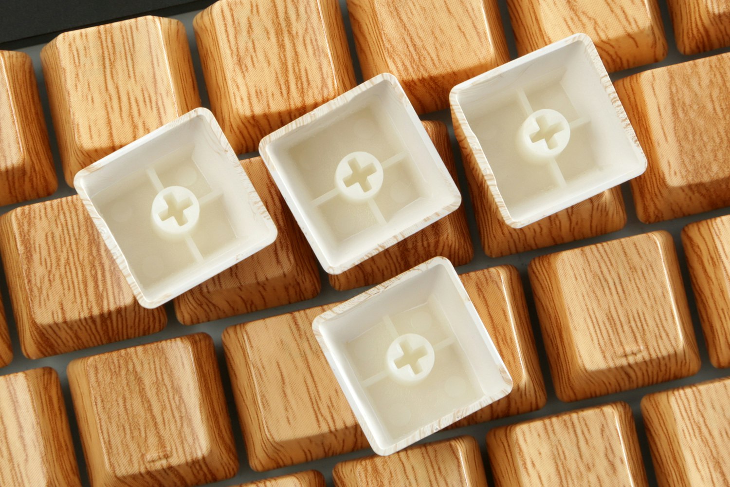 Wood Grain Texture ABS Water Transfer Keycap Set