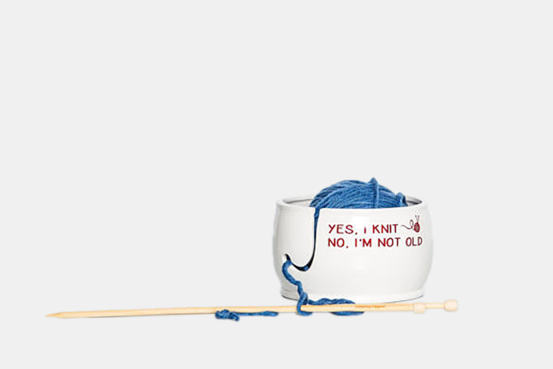 Yes I Knit Ceramic Yarn Bowl