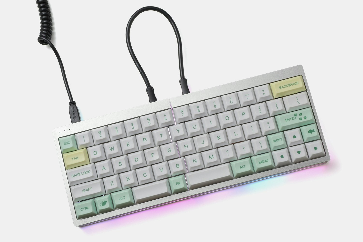 YMDK Split 64 HotSwappable Mechanical Keyboard Kit Mechanical