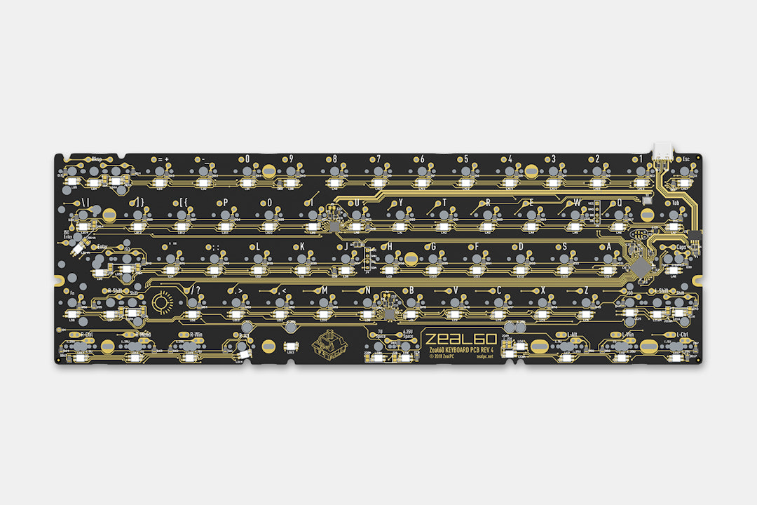 Zeal60 RGB LED PCB (Rev 4 with USB-C)