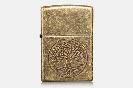 Zippo Lighter: Antique Brass Tree of Life